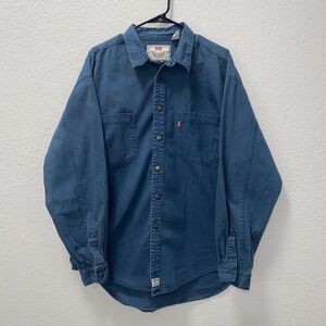 Vintage Levi’s Dyed Blue Denim Red Tab Long Sleeve Button Down Shirt Men’s XL